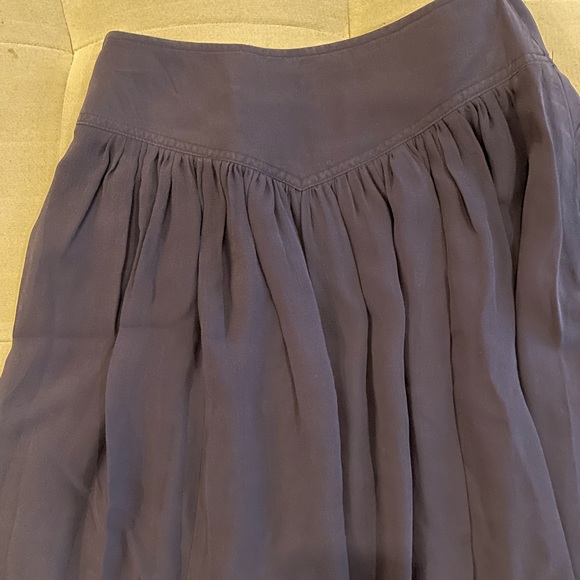 odille sz0 navy blue Silk Chiffon  mini skirt - Picture 4 of 7